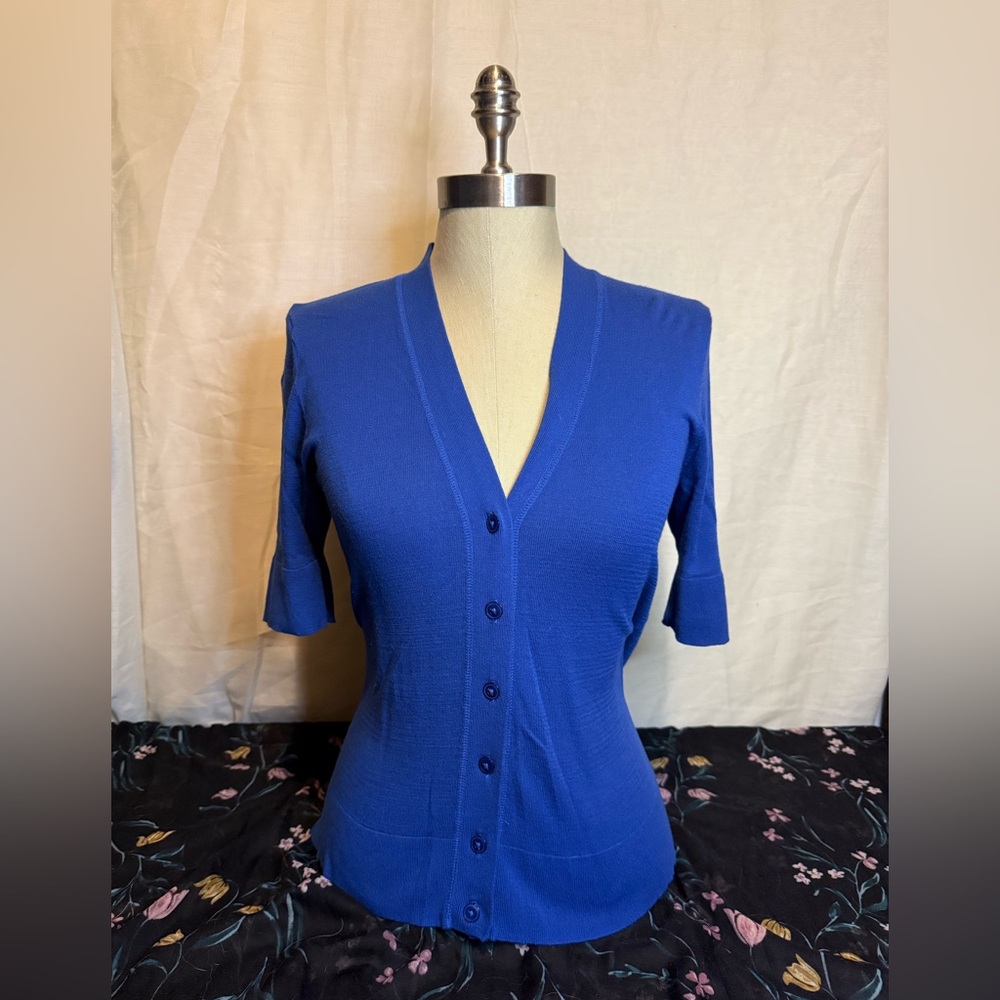 LOFT Royal Blue Button-Up Cardigan